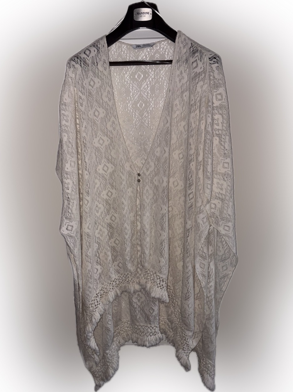 Zara Sheer Crochet Tunic Poncho